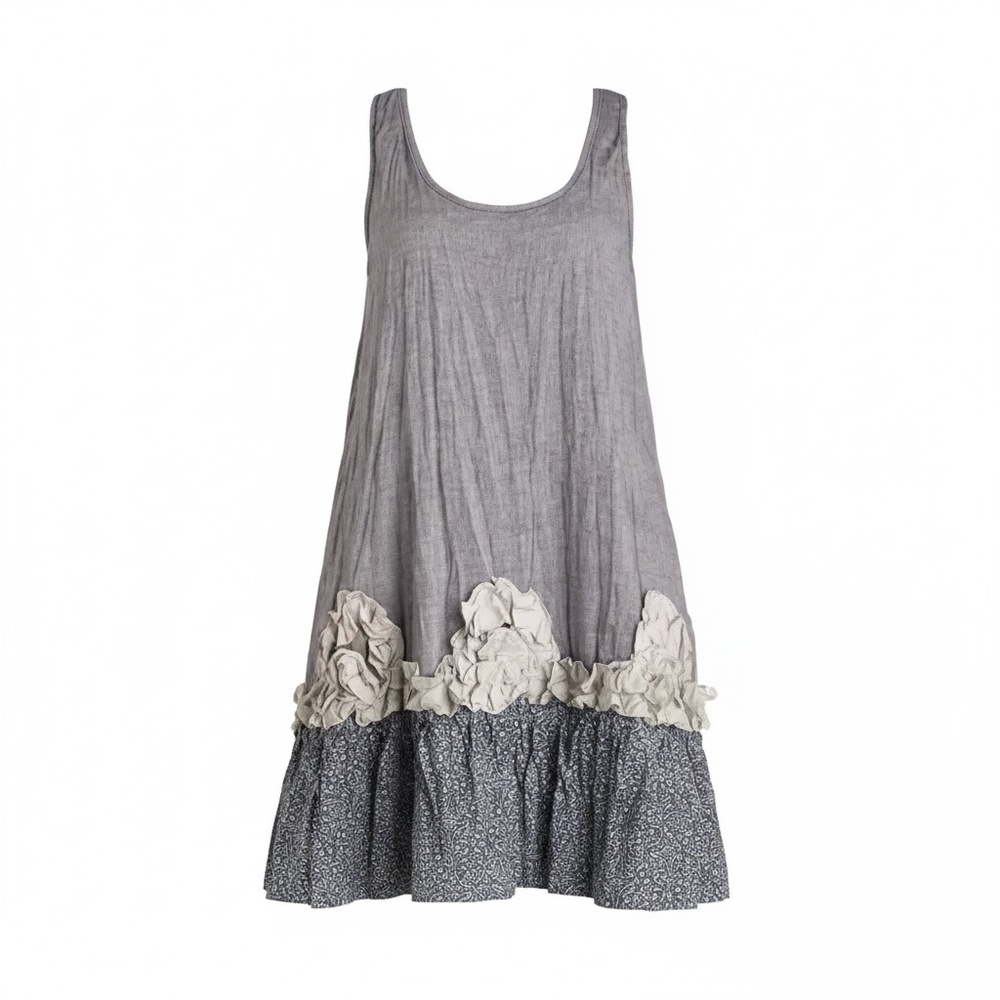 NWT RYU Mod Cloth Layered Tiere Women's Pullover Blue Sleeveless Dress,‎ Large